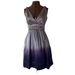 Voice of Europe Grey and Purple Ombre Silk Dress